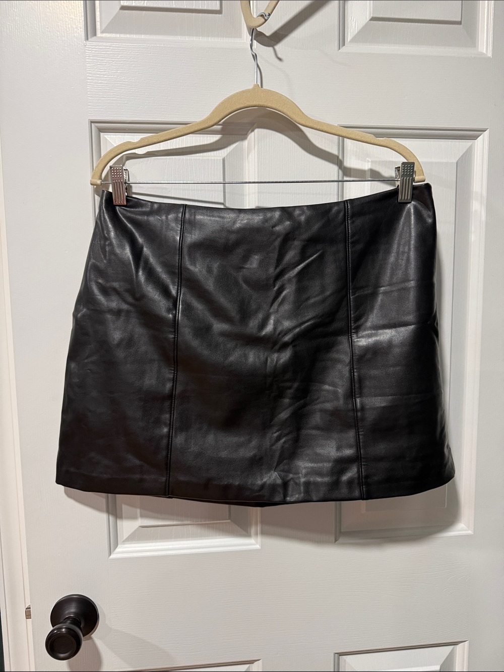 Abercrombie & Fitch Black Faux Leather Mini Skirt